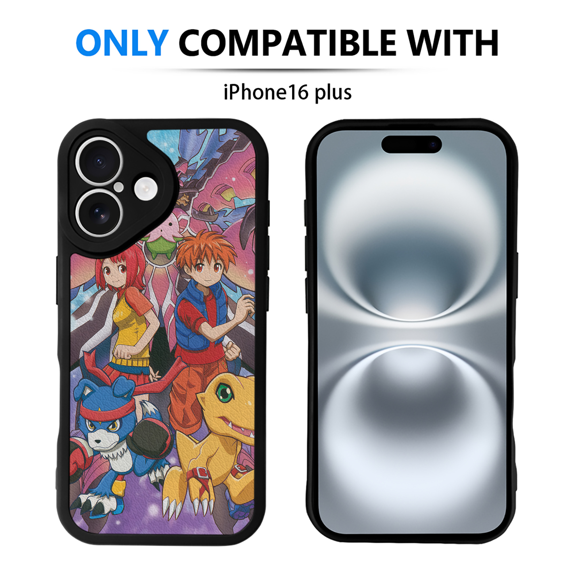 （画像用） Digimon デジタルモンスター/デジモン 【iPhone 16シリーズ対応】シリコンスマホケース（レザー調） 材質：シリコン